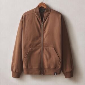 American Giant Men's Fleece Bomber Jacket Cocoa Brown Size Medium NWOT